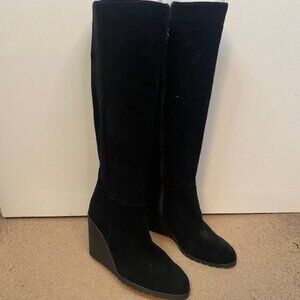 Splendid Tall wedge black zip up boots